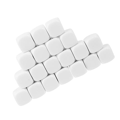 Supvox 30 Stück Leere einfache weiße Leere weiße Requisiten lehren Brettspiel Spielwürfel selber Machen Requisiten für Würfelspiele Leere Spielwürfel Acryl von Supvox