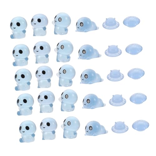 Supvox 30 Stück Leuchtende Mini Außerirdische Figuren Fluoreszierende Resin Miniaturen für DIY Basteln Mikro Landschaft Feengarten Dekoration Schreibtisch Accessoires Automatisches von Supvox