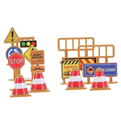 Supvox 30 Stück Mini Verkehrszeichen Set Teiliges Verkehrsmodell für Rollenspiele und Verkehrserziehung Fördert Kreativität und Zusammenarbeit mit Aufklebern für Interaktives Lernen von Supvox