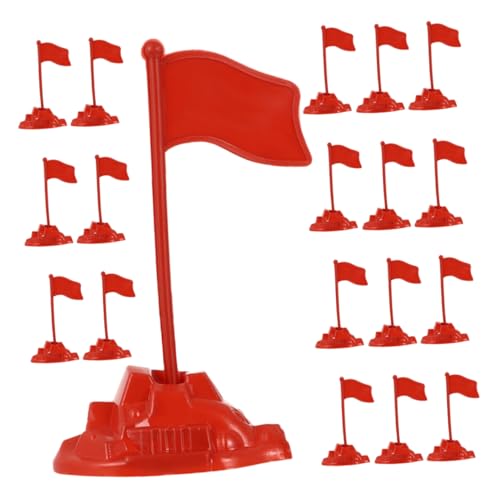 Supvox 30 Stück Mini-rote Fahnen Flaggen Miniatur Party Farbig Spiel Künstlich Zahlen Kleine Figuren Solide Rote Flagge Minifahnen Auf Stöcken Kleine Flagge Plastik von Supvox