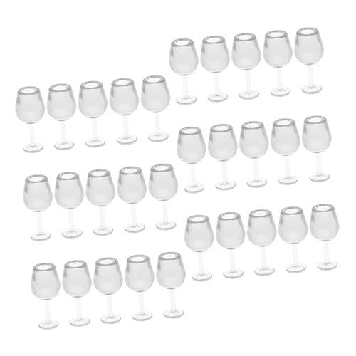 Supvox 30 Stück Puppenhaus doll Accessories mikrowe wunderschönen dollhaus Toy ziernieten Mini realistisch Häuser winzig unser Puppe Brille Puppe Weinbecher Plastik Transparent von Supvox