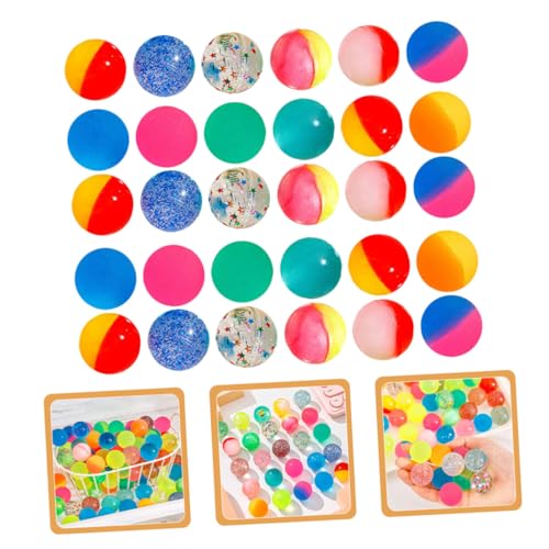 Supvox 30 Stück Teiliges Bunte Elastische Bälle Hocher Springen Leicht Glatte Oberfläche für Partys Geburtstagsgeschenke Lernbelohnungen von Supvox