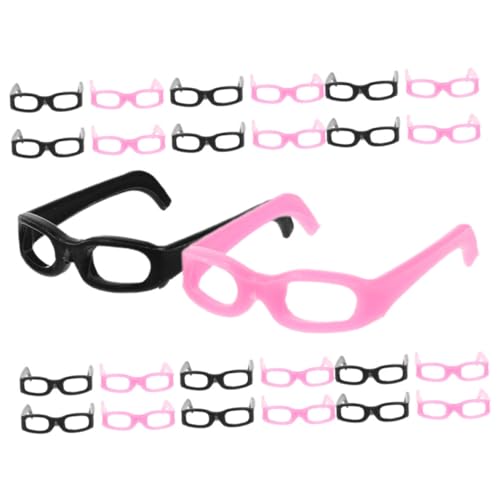 Supvox 30 Stück Teiliges Mini Puppenbrillen für Kreative Rollenspiele Simulierte Sonnenbrillen Schwarz und Puppenzubehör für Kostüme und DIY Projekte von Supvox