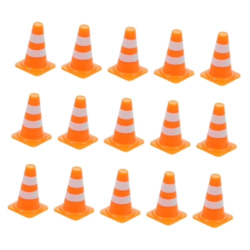 Supvox 30 Stück Teiliges Mini Verkehrszeichen aus Leichte Straßenabsperrung und Verkehrsleitkegel in Leuchtendem Orange Pädagogisches Straßensicherheitsmodell für Rollenspiel und von Supvox