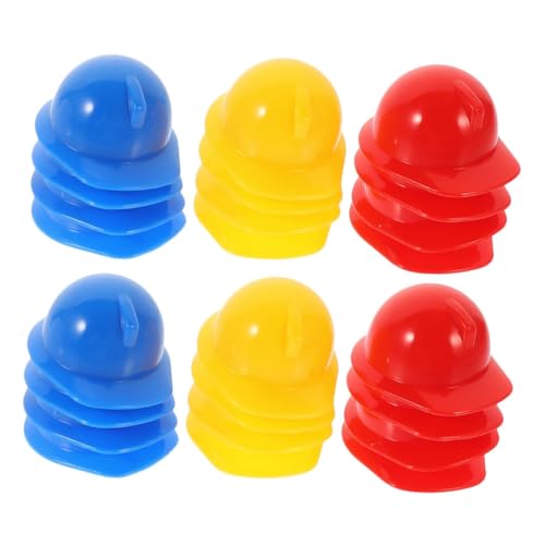 Supvox 30 Stück Teiliges Mini bauhelm Kunststoff Leichte Mini sicherheitshelme für Puppen Farblich Gemischt Rot Blau Gelb für Puppendekoration Partys und DIY kostüme von Supvox