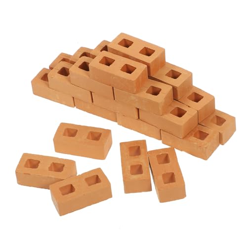 Supvox 30 Stück Teiliges Miniatur Ziegelsteine für Sandkasten DIY Modellbau Realistische Rote Mauersteine Vielseitig für Architektur Puppenhaus und Geeignet von Supvox
