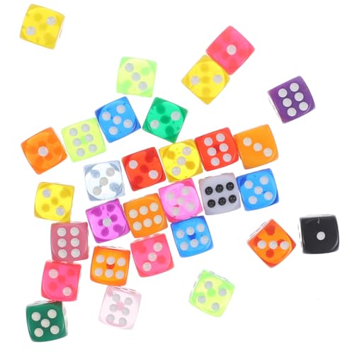 Supvox 30 Stück Teiliges Transparente Resin Würfel Sechseitige Bunte Spielwürfel Leichte Spielwürfel für Brettspiele Partydeko und Spielzubehör Vielseitige für Gesellschaftsspiele von Supvox