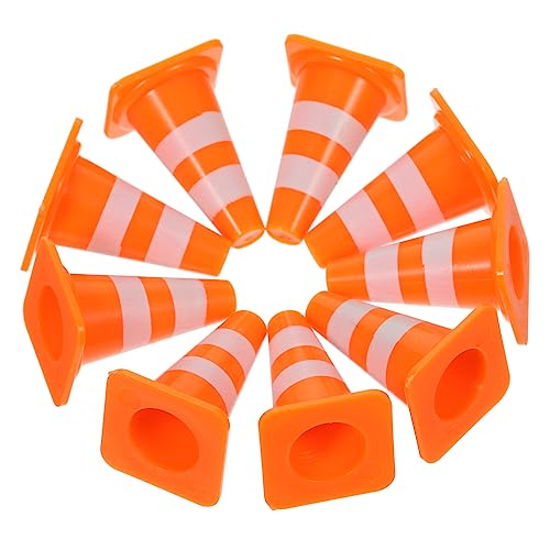 Supvox 30 Stück Verkehrskognitives Road Schild BAU Verkehrszeichen Verkehrszeichen- -Topper Mini-leitkegel Lernspielzeug Für Zapfen Orange von Supvox