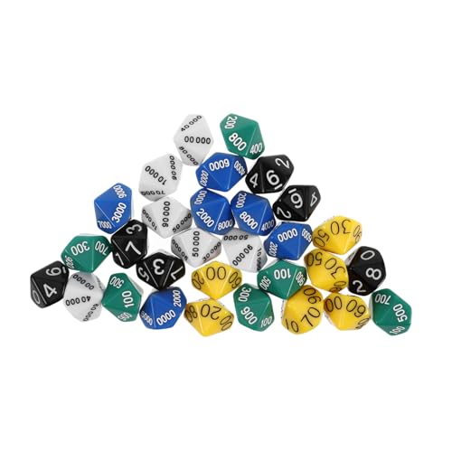 Supvox 30 Stück -brettspiel Stellenwertscheiben Masse Würfelspiele Farbige Platzwertwürfel Plastik von Supvox