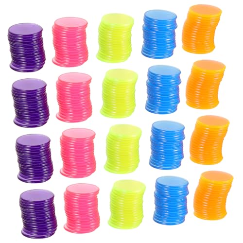 Supvox 300 Stück Transparente Bingo Chips Kunststoff Spielchips Zählsteine für Bingo Party Lernspiel Mathematik Zubehör Kunststoffchips von Supvox