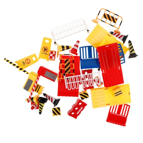 Supvox 32 Stück Teiliges Miniatur verkehrszeichen Farbenfrohe Simulation Pädagogisches für Leicht und Tragbar für Verkehrserziehung und Baustellen spielstraßen szenarien von Supvox