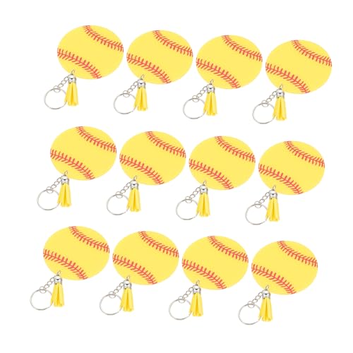 Supvox 36 Sätze Baseball-Schlüsselanhänger Geschenke Schlüsselringe Taschenanhänger Schlüsseldekorationen zum Aufhängen Spielergeschenk Sport schmücken Ornament Schlüsselbund Acryl von Supvox