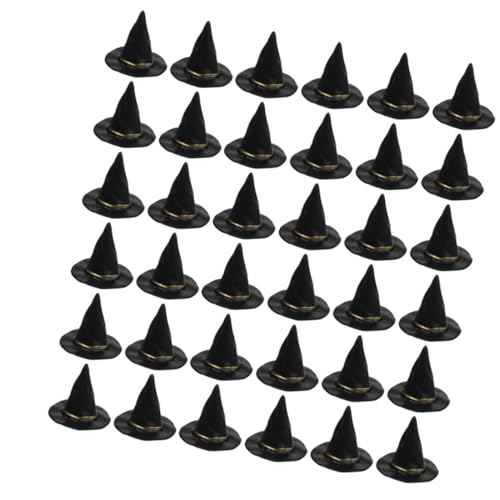 Supvox 36 Stück Kreative Dekorationen Winzige Kleine Feiertagsbasteleien Für Kunst &Amp; Party Miniatur Und Veranstaltungen Kappenzubehör Hüte Halloween Schwarze Puppenhaus DIY von Supvox