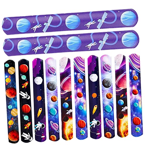 Supvox 36 Stück Pvc -armband Platz Outer Space Party Armbandband Slap -armband Thema Space Theme Snap Bracelets Außenraumpartygelenksgelist Handgelenksbänder Bands von Supvox