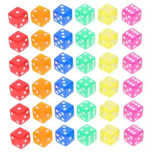 Supvox 36 Stück Transparente Acrylwürfel für Brettspiele Lehrmittel und Partyaktivitäten für Mathematik und Vielseitige Anwendungen von Supvox