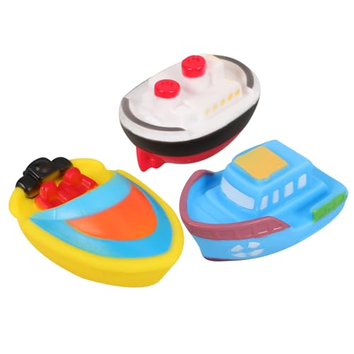 Supvox 3Stücke Badespielzeug Cartoon Boot Form Für Kleinkinder Quietschendes Und Schimmelfreies Badewannenspielzeug Für Junge Mädchen Für Babyparty Und Wasserspaß Im Bad von Supvox