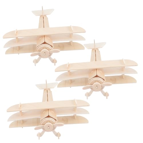 Supvox 3Stücke DIY Flugzeug Modell Kit Teiliges Holz Bausatz Für Kreative Holzrätsel Zum Bemalen Für Jungen Handkoordination Supvox 3Stücke DIY Flugzeug Modell Kit Teiliges Holz Bausatz Für Kreative Holzrätsel Zum Bemalen Für Jungen Handkoordination von Supvox