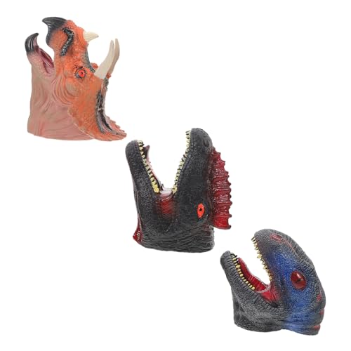 Supvox 3Stücke Dinosaurier Handpuppen Für Triceratops Dilophosaurus Velociraptor Geschichtenerzählen Und Rollenspiele von Supvox