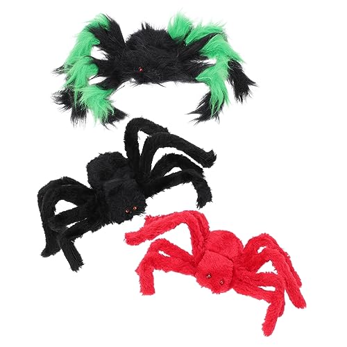 Supvox 3Stücke Halloween Spinnen Deko Plüsch Spinnen Für Party Cosplay Und Geisterhaus Realistische Halloween Requisiten Innen Und Außendekoration von Supvox