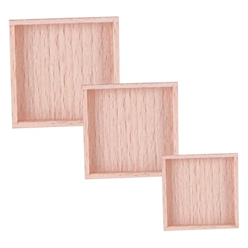 Supvox 3Stücke Mini Holztabletts Handgefertigt Für Puppenhaus Dekoration Lebensmittelservierung Langlebig Und Leicht Kleine Snacks Und Aufbewahrung von Supvox
