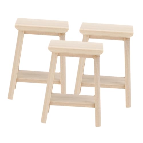 Supvox 3Stücke Mini Möbel Mini Holzhocker Für Puppenhaus Dekorative Möbel Für Wohnzimmerzubehör DIY Mini Hausmöbel Für Puppenhaus Und Bastelprojekte von Supvox