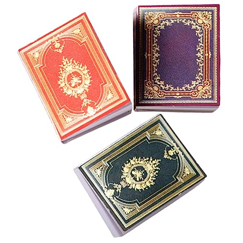 Supvox 3Stücke Miniaturbücher Für Puppenhäuser Klassische Deko Accessoires Und Vintage Miniaturhaus Für Kreative Szenen Und Optimale Gestaltung von Supvox