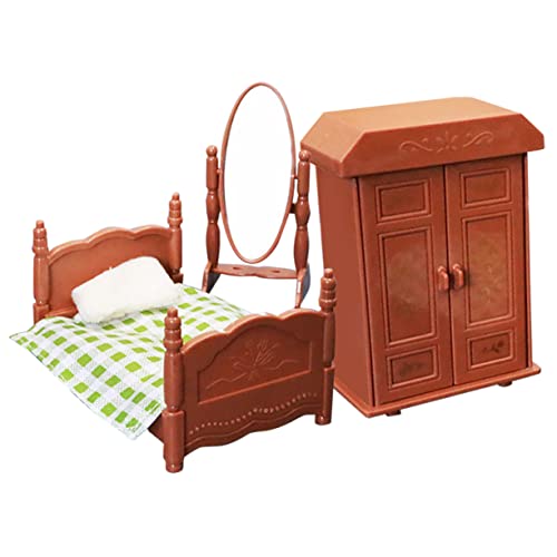 Supvox 3Stücke Puppenzubehör Realistische Schlafzimmermöbel Mit Bett Und Kleiderspiegel Für Puppenhaus Dekoration Für Kreative Rollenspiele Supvox 3Stücke Puppenzubehör Realistische Schlafzimmermöbel Mit Bett Und Kleiderspiegel Für Puppenhaus Dekoration Für Kreative Rollenspiele von Supvox