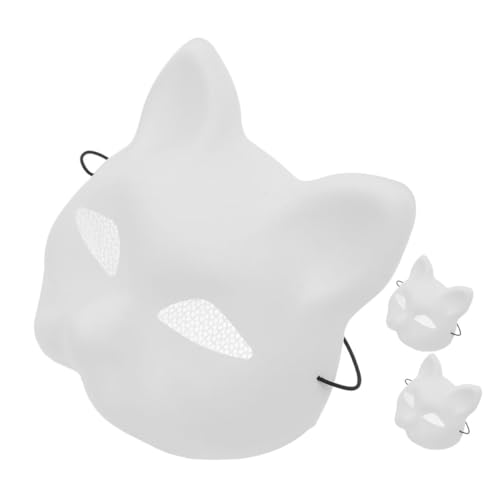 Supvox 3stücke Unbemalte Katzenmasken Aus Mesh Halloween Handbemalbare Katzen-gesichtsmaske Für Kostümpartys Cosplay Und Karnevalsveranstaltungen von Supvox