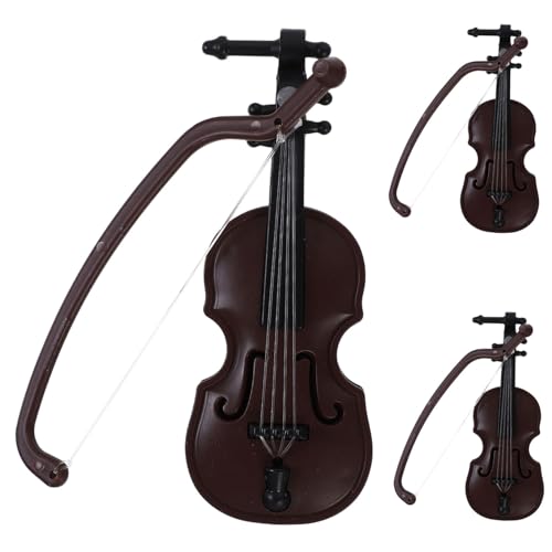 Supvox 3stücke Miniatur Violin Dekoration Für Puppenhäuser Und Musikinstrumenten-sammlungen Langlebig Und Leicht Für Kreative Szenen von Supvox