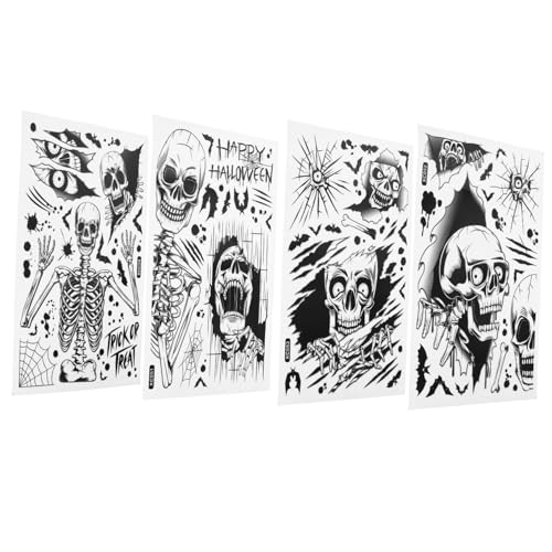 Supvox 4 Blätter Teiliges Halloween Fenstersticker Set Selbstklebend ohne Kleber Gruselige Schädel Wanddeko Vielseitig für Fenster Türen Glatte Oberflächen Party und Festtagsdekoration Supvox 4 Blätter Teiliges Halloween Fenstersticker Set Selbstklebend ohne Kleber Gruselige Schädel Wanddeko Vielseitig für Fenster Türen Glatte Oberflächen Party und Festtagsdekoration von Supvox