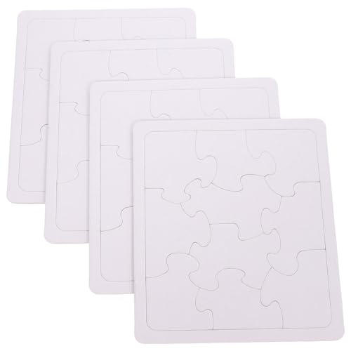 Supvox 4 Blätter ausmalen und einfügen leeres Puzzle- weiß zum lackieren Leere Rätsel Puzzle Leere Puzzles DIY-Versorgung DIY -Handwerk Papier von Supvox