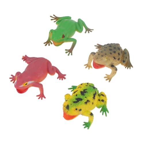 Supvox 4 STÜCKE Teiliges Frosch Quetschspielzeug mit Geräusch Lustiger Scherzartikel für Erwachsene Realistisches Soundspielzeug aus Sicherem Kunststoff für Partyspaß und Stimmungsmacher von Supvox