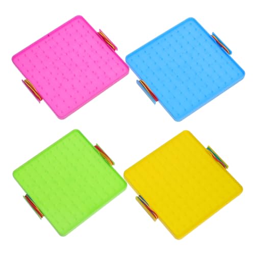Supvox 4 Sätze Doppelseitige Geoboards mit Gummibändern Mathematische Lernhilfe für Montessori zur Geometrischer Formen und Motorischer Fähigkeiten von Supvox