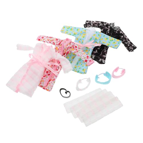 Supvox 4 Stück Puppenpyjama Bademantel mit Handtuch und Stirnband Kleiner Puppenzubehör für Kreative Puppenspiele Supvox 4 Stück Puppenpyjama Bademantel mit Handtuch und Stirnband Kleiner Puppenzubehör für Kreative Puppenspiele von Supvox