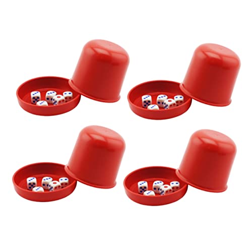 Supvox 4 Sätze Würfelbecher verdicken Würfelbecher Spiele Rot Und Würfelspiel Bar Würfelbecher Spiele Würfelbecher Würfelstapelbecher Rechts Party bruchfeste Tasse KTV lustiges Spiel von Supvox