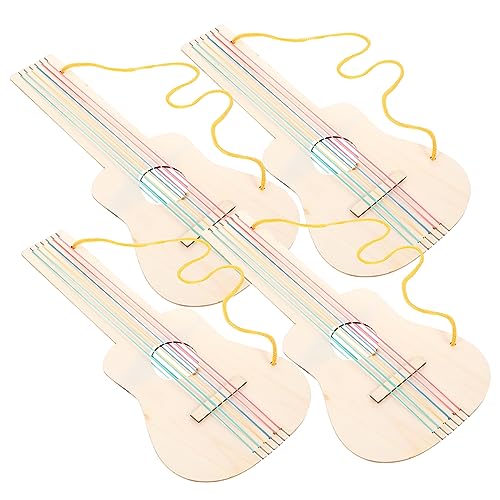 Supvox Unlackierte Gitarren Für Jungen Und Mädchen 4 Stück Blanke Musikinstrumente Aus Holz Unbemalt Für Künstlerische Kinder von Supvox
