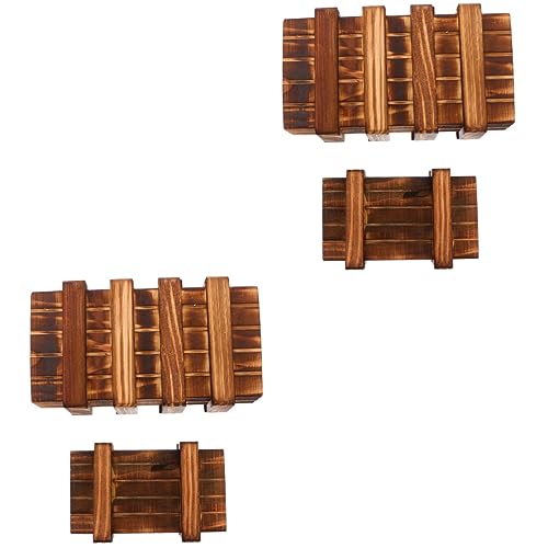 Supvox 4 Stck Holzspielzeug Puzzle Box mit Geheimfach Extra Sicherer Versteckter Schubladenmechanismus Edukatives Knobelspiel für Tragbare Aufbewahrungsbox zu Weihnachten und Geburtstag von Supvox