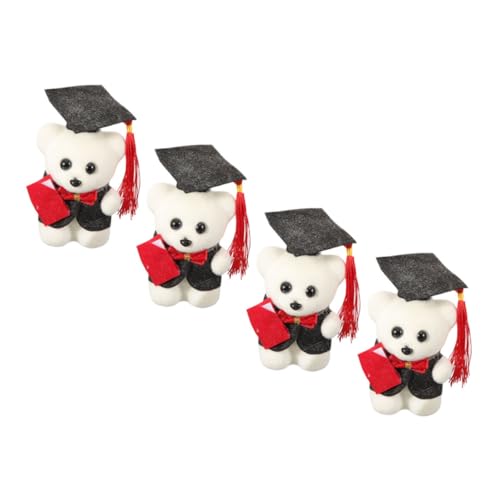 Supvox 4 Stück Abschlussbärengeschenk Entzückendes Bärenspielzeug Plüschbärenspielzeug Bär Ornament Abschlussparty Weiche, Flauschige Puppe Abschluss Stofftiere Schaum von Supvox