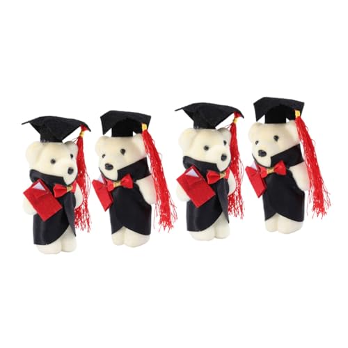 Supvox 4 Stück Abschlussbärengeschenk Little Bear Graduation Bear Spielzeugbär Plüschbär Bouquet Dekoration Abschlussbär vorhanden kleine Bärenpuppe Plüschbär Filzstoff von Supvox