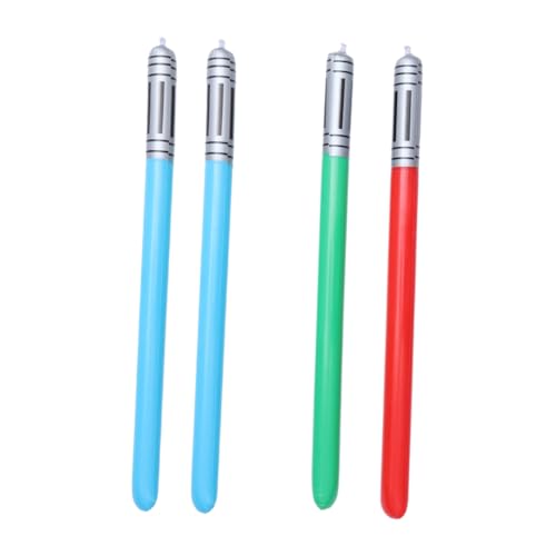 Supvox 4 Stück Aufblasbare PVC Lichtschwerter für Langlebig und Reißfest Sichere Party Spielzeuge Zufälligen Farben für Geburtstagsfeiern und Cosplay Zufällige Farbe von Supvox