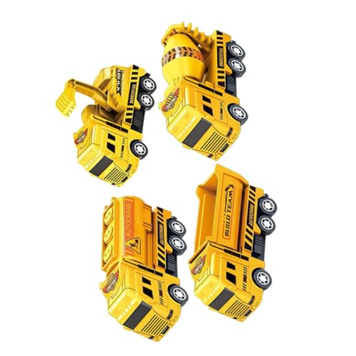 Supvox 4 Stück Auto Zurückziehen Kleinkind Mini Babyautospielzeug Kleines BAU-LKW-modellspielzeug Kleines BAU-LKW- Kleinwagen Zurückziehen Plastik Yellow von Supvox