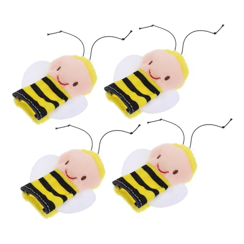 Supvox 4 Stück Biene Fingerpuppe Weiche Fingerpuppen Tier Handpuppe Finger Finger Tiere Handpuppen Fingerpuppen Tier Fingerpuppen Fingerpuppen Für Plüsch von Supvox