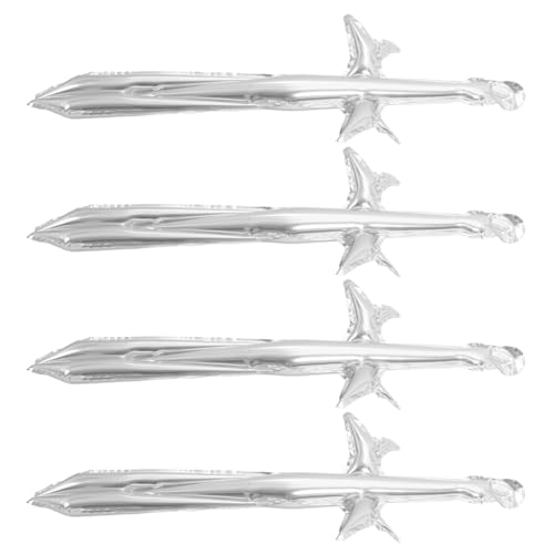 Supvox 4 Stück Bühnenauftritt Säbel Kostüme Und Requisiten Party Forderung Aufblasbare Piratenschwerter Kinderspielzeug Piratenschwerter-requisite Aluminiumfolie Silver von Supvox