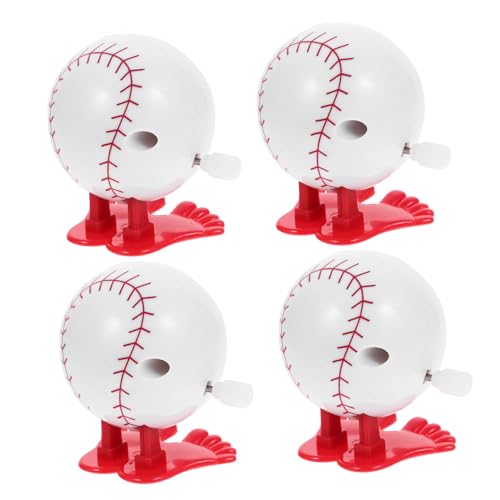 Supvox 4 Stück Clockwork springen Baseball Uhrwerk-Sportball Ball aufziehen Aufziehball Sportbälle zum Aufziehen Plastik von Supvox