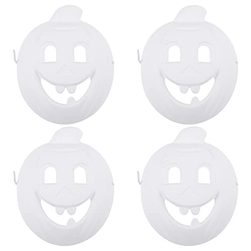 Supvox 4 Stück Diy Halloween Kürbis Masken Weiße Papiermasken zum Ausmalen für Kreative Bastelideen für Halloween Geburtstagsfeiern und Kreative Aktivitäten von Supvox