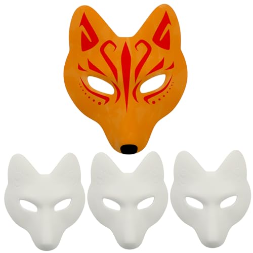 Supvox 4 Stück Diy Leere Fuchsmaske Handbemalte Maske für Maskerade Cosplay und Partys für Kreative Dekorationen und Besondere Anlässe von Supvox