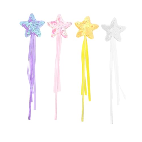 Supvox 4 Stück Flash Zauberstab für Mädchen Kinderspielzeug Mädchen Feenstab für Mädchen Sternstab für Mädchen Zauberstab Stern Zauberstäbe für Mädchen PVC von Supvox