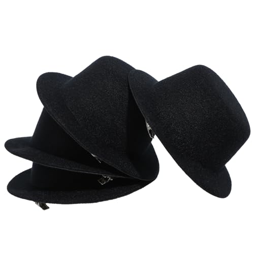 Supvox 4 Stück Hut Embryo Kleiner Zylinder caps kloburste Kopfbedeckung mützen Hats The hat Mini Party kleine Hüte Basteln winzig dekorative Zylinderhüte kleine formelle Hüte Netz Black von Supvox