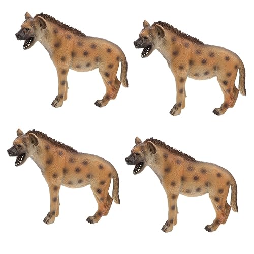 Supvox 4 Stück Kunststoff Hyänenmodell Kleine Wildtierfigur Realistisches Hyänen Pädagogisches Tiermodell Für und Dekoration von Supvox
