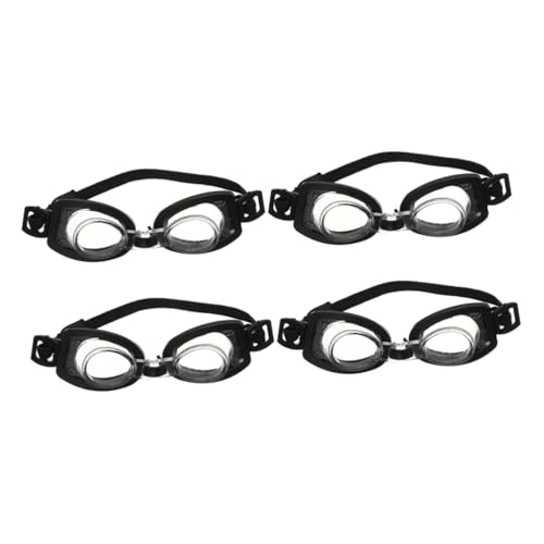 Supvox 4 Stück Mini-Schwimmbrille Gläser Babypuppe Miniatur UV für Mädchen doll Accessories DIY-Puppenzubehör Puppen-Foto-Requisiten Puppe Schwimmbrille Puppendekore Plastik Black von Supvox